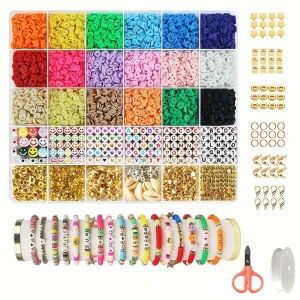 Assorted Polymer Clay Beads Kit for DIY Jewelry Making