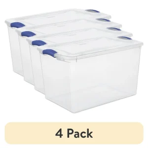 (4 pack) Sterilite Large Storage Bin
