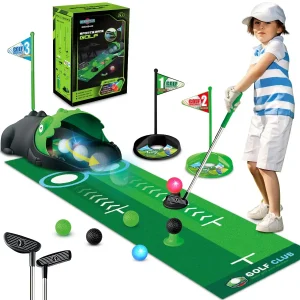 Kids Toy Golf Club Set with LED Automatic Ball Returner