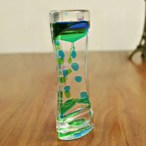 Double Colors Oil Hourglass  Floating Motion Bubbles Timer