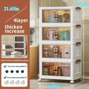 Foldable Storage Cabinet with 2/4 Layers